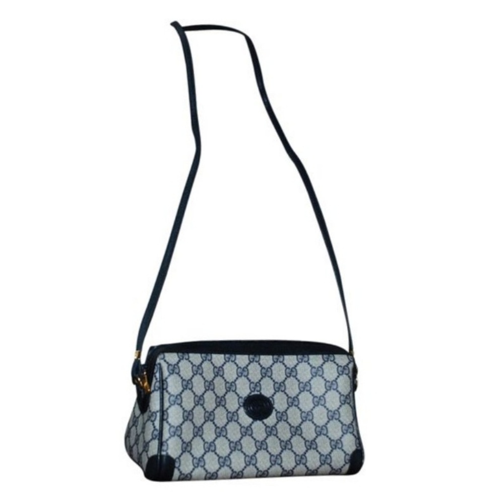 Vintage Gucci Navy Monogram Triangle Bag